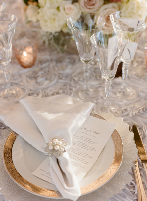 Silver and Pearl Napkin Ring
