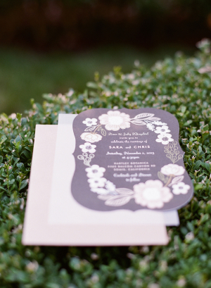 Whimsical Gray and Pink Wedding Invitation