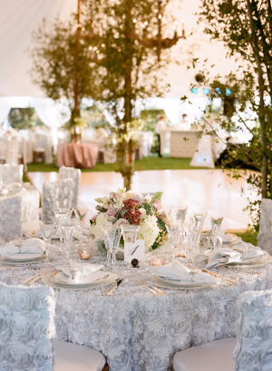 White and Mauve Reception Table