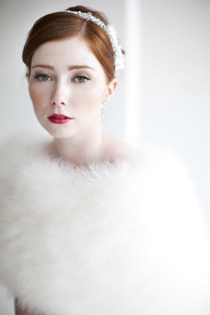 Winter Bride in White Fur