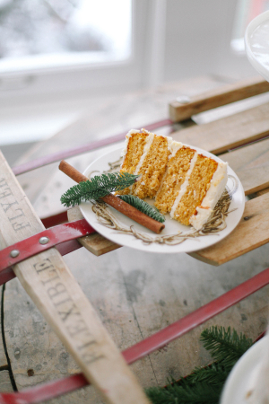 Winter Wedding Cake Slice