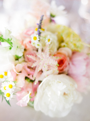 Yellow and Pink Wedding Flowers