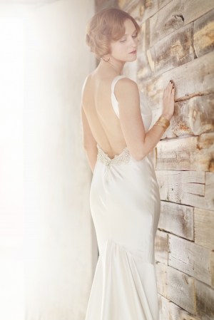 Backless Art Deco Style Bridal Gown