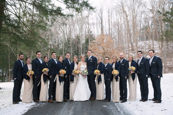 Bridal Party in Snow
