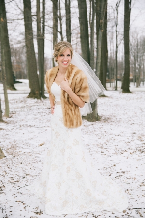Bride in Winter Wrap