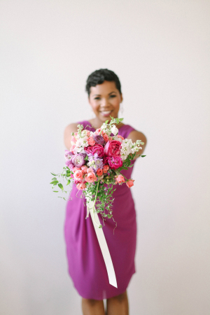 Bridesmaids Purple Bouquet