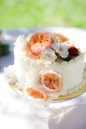 Buttercream Wedding Cake With Fresh Flowers