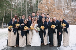 Champagne and Navy Bridal Party