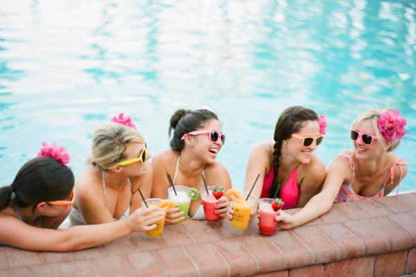 Colorful Bachelorette Pool Party