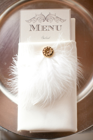 Feather Brooch on Place Setting