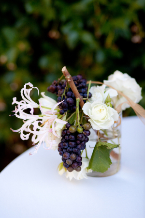 Flower and Champagne Grape Arrangement