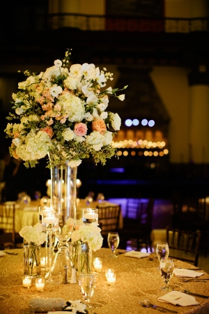 Gold and White Reception Table