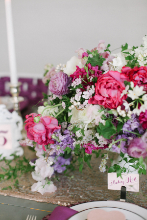 Hot Pink and Purple Centerpiece