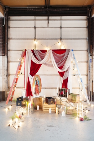 Modern Industrial Wedding Altar