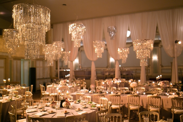 Modern Reception with Chandeliers