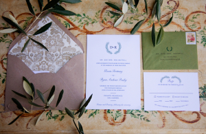 Olive Branch Motif Wedding Stationery