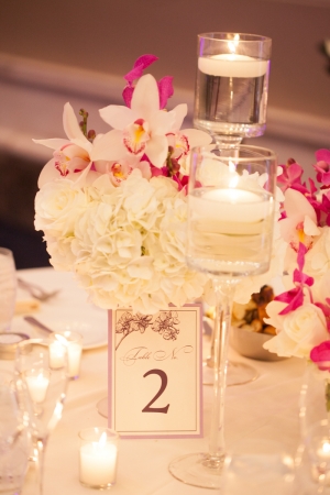 Orchid and Hydrangea Reception Flowers