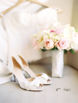 Peep Toe Bridal Shoes With Bows