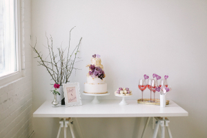 Purple Wedding Cake Table