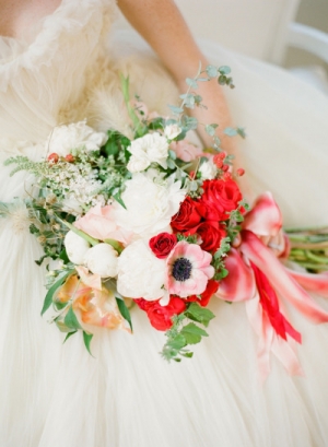Red and White Bridal Bouquet1