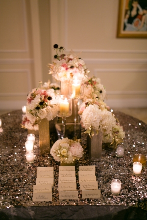 Silver and Gold Sequin Seating Table