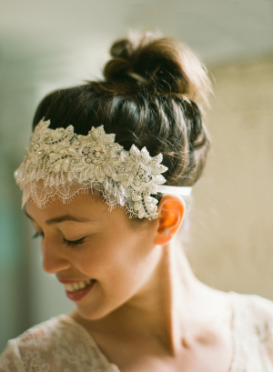 Vintage Lace and Pearl Headpiece