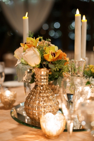 Yellow and Silver Centerpiece