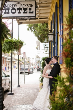 Bride and Groom in Downtown New Orleans