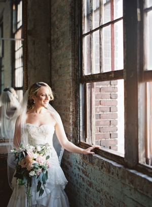 Bride in Lace Gown