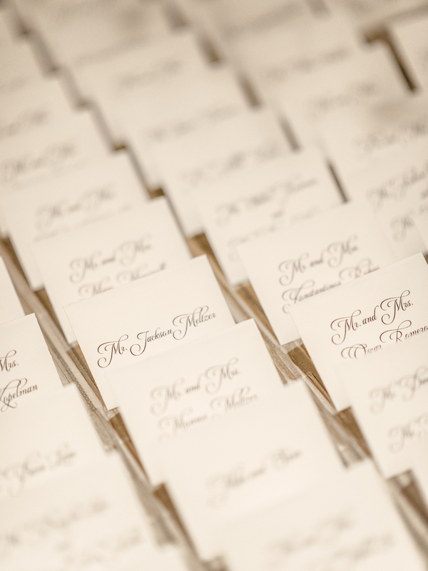 Calligraphy Reception Place Cards