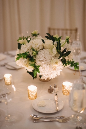 Cream Green and Gold Reception Table