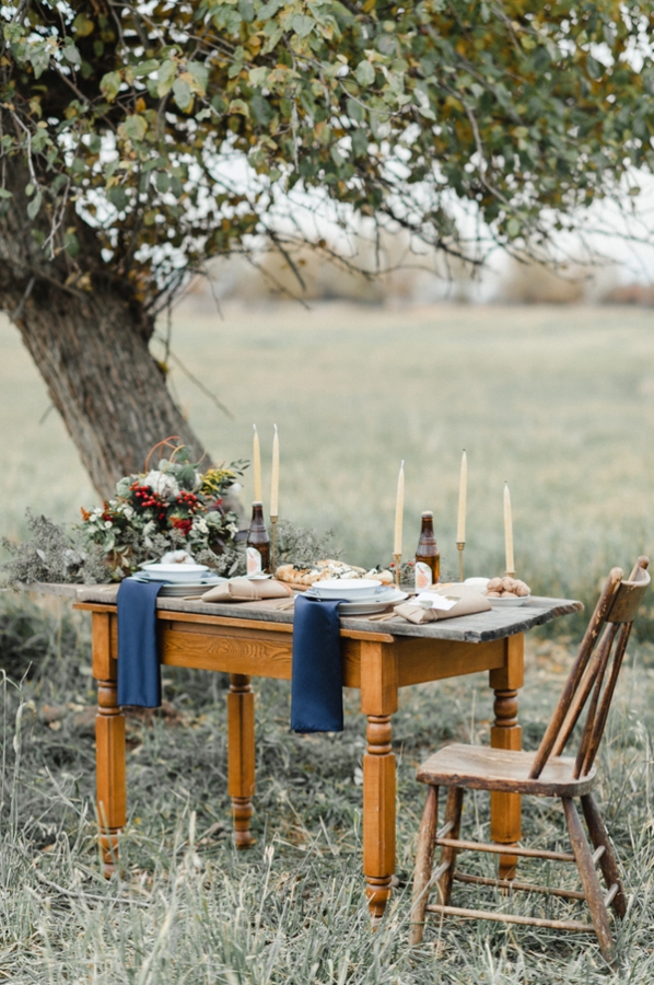 Elegant Rustic Outdoor Wedding Table