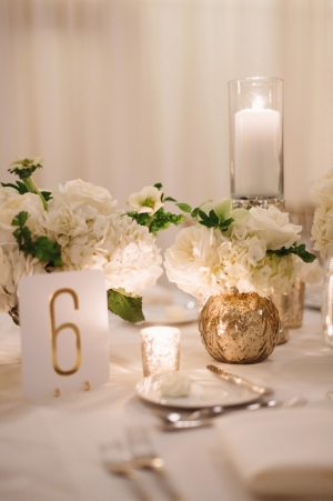Gold Table Numbers Reception Decor