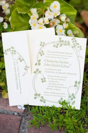 Green Floral Wedding Stationery