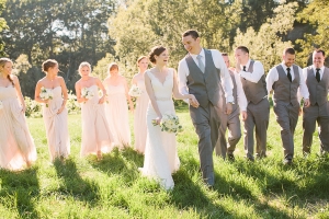 Pink and Gray Bridal Party