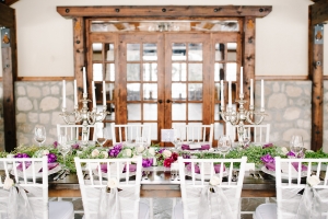 Purple Green White Wedding Tabletop