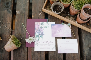 Purple Watercolor Wedding Invitations