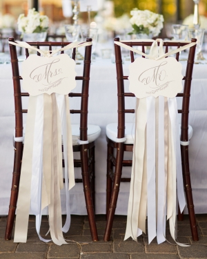 Ribbon Streamers on Reception Chairs