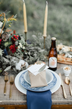 Rustic Blue Place Setting