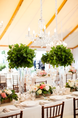 Topiary Centerpieces with Greenery