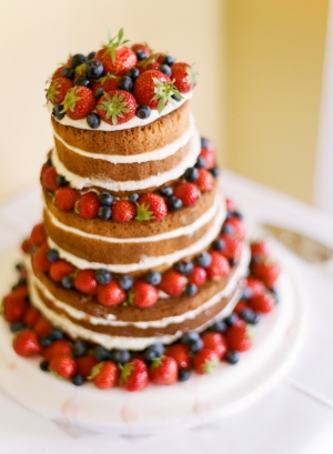 Unfrosted Cake with Berries