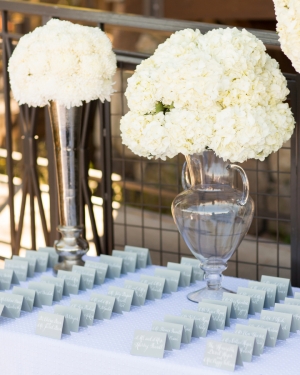 White Hydrangea Arrangements Wedding Decor
