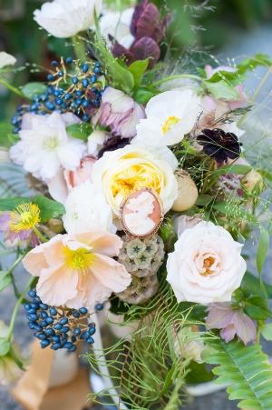 Wildflower Bouquet With Cameo Pin