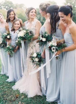 Light Blue Chiffon Bridesmaid Dresses