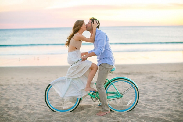 Beach Kiss on Bike