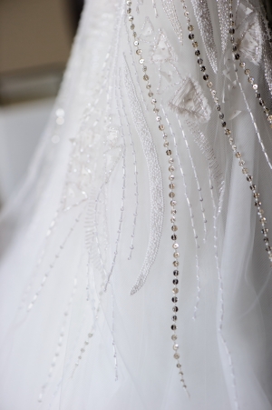 Beading and Sequins on Bridal Gown