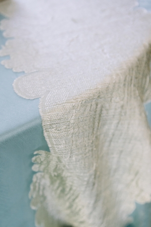 Blue and Cream Linen Tablecloths