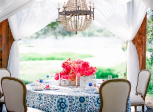 Bohemian Modern Pink Blue Table