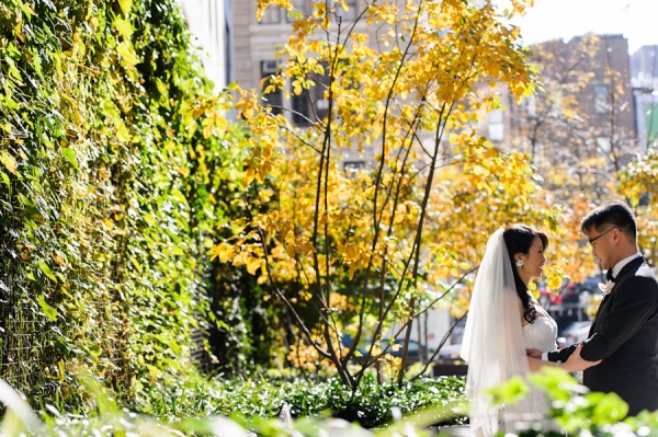 Bride and Groom in NYC Park