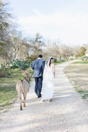 Bride and Groom on Gravel Path